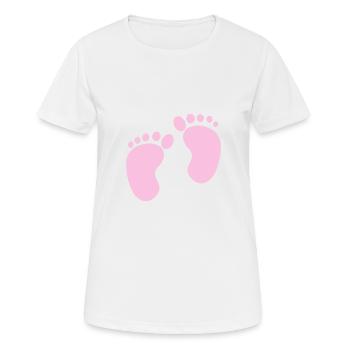 Fußabdrücke - Frauen T-Shirt atmungsaktiv - Weiß - Vorne - AI Model Female 172 dark (172cm)