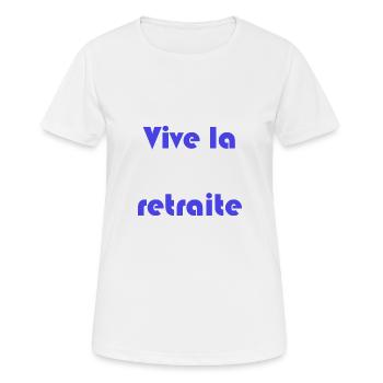 RETRAITE. RETRAITE. RETRAITEE. RETRAITE - T-shirt respirant Femme - blanc - Devant - AI Model Female 172 dark (172cm)