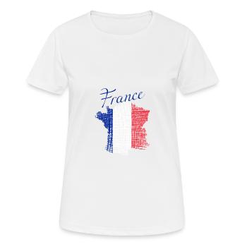 france France - T-shirt respirant Femme - blanc - Devant - AI Model Female 172 dark (172cm)