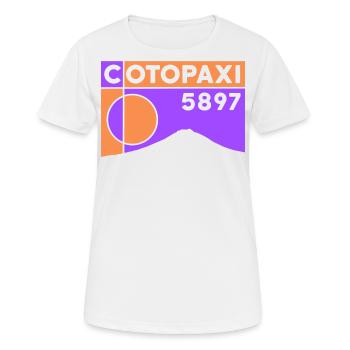 Ascension du volcan Cotopaxi en haute altitude en Équateur - T-shirt respirant Femme - blanc - Devant - AI Model Female 172 dark (172cm)