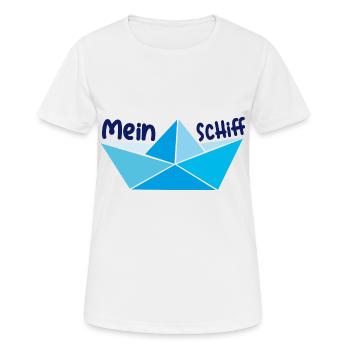 Mein Schiff - Frauen T-Shirt atmungsaktiv - Weiß - Vorne - AI Model Female 172 dark (172cm)