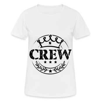Crew - Frauen T-Shirt atmungsaktiv - Weiß - Vorne - AI Model Female 172 dark (172cm)