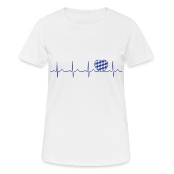 Herzschlag - Wiesn Heartbeat - Bayern - Frauen T-Shirt atmungsaktiv - Weiß - Vorne - AI Model Female 172 dark (172cm)