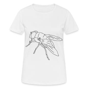 Mouche mouche mouche - T-shirt respirant Femme - blanc - Devant - AI Model Female 172 dark (172cm)