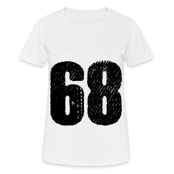 68 Zahl Trikot - Frauen T-Shirt atmungsaktiv - Weiß - Vorne - AI Model Female 172 dark (172cm)