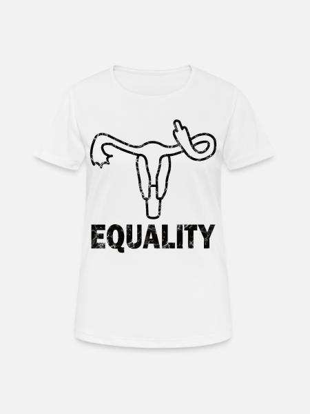 Útero igualdad feminismo derechos de las mujeres - Dame T-shirt svedtransporterende - hvid