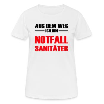 Aus dem Weg Notfallsanitäter Rettungsdienst - Frauen T-Shirt atmungsaktiv - Weiß - Vorne - AI Model Female 172 dark (172cm)