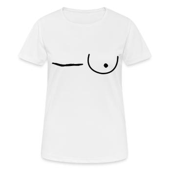 Cancer du sein cicatrice seins combattante - T-shirt respirant Femme - blanc - Devant - AI Model Female 172 dark (172cm)