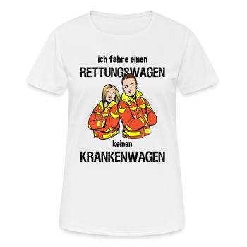 Ich fahre Rettungswagen keinen Krankenwagen - Frauen T-Shirt atmungsaktiv - Weiß - Vorne - AI Model Female 172 dark (172cm)