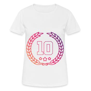 Couronne de 10 chiffres - T-shirt respirant Femme - blanc - Devant - AI Model Female 172 dark (172cm)