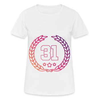 Couronne de 31 chiffres - T-shirt respirant Femme - blanc - Devant - AI Model Female 172 dark (172cm)