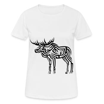 Moose Tribal Tattoo - Women's Breathable T-Shirt - white - Front - AI Model Female 172 dark (172cm)