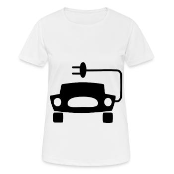 Elektrische Autos - Frauen T-Shirt atmungsaktiv - Weiß - Vorne - AI Model Female 172 dark (172cm)