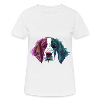 Splash Welsh Springer Spaniel chien - T-shirt respirant Femme - blanc - Devant - AI Model Female 172 dark (172cm)