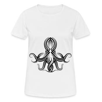 Octopus Tribal Tattoo - Women's Breathable T-Shirt - white - Front - AI Model Female 172 dark (172cm)