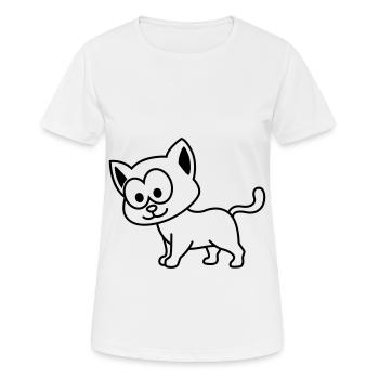 Cat Comic Animal - Women's Breathable T-Shirt - white - Front - AI Model Female 172 dark (172cm)