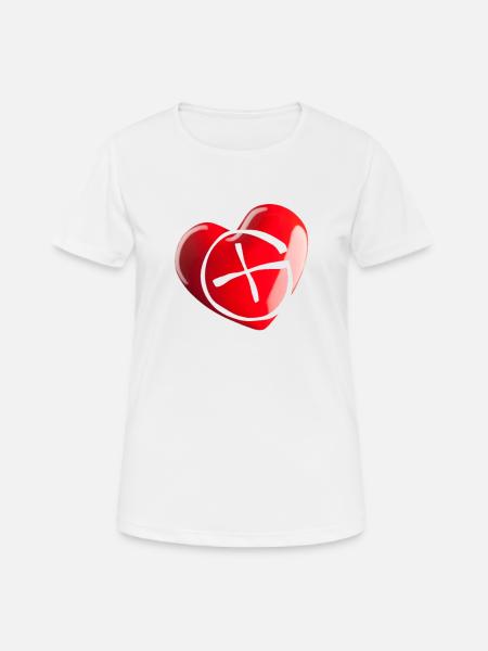 Geocacher with heart - I Love Geocaching - Women's Breathable T-Shirt - white