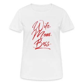 FEMME MAMAN PATRON - Épouse Mama Mère - T-shirt respirant Femme - blanc - Devant - AI Model Female 172 dark (172cm)