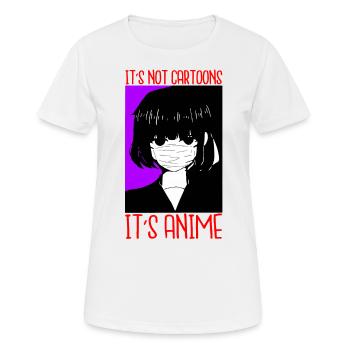 Ce n’est pas des dessins animés son anime - T-shirt respirant Femme - blanc - Devant - AI Model Female 172 dark (172cm)