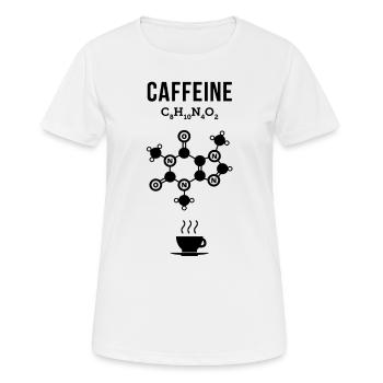 Café - Chimie Molécules de caféine Caféine - T-shirt respirant Femme - blanc - Devant - AI Model Female 172 dark (172cm)