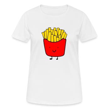 J’adore les frites, les frites, les frites - T-shirt respirant Femme - blanc - Devant - AI Model Female 172 dark (172cm)