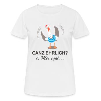 Ganz ehrlich? is mir egal... - Frauen T-Shirt atmungsaktiv - Weiß - Vorne - AI Model Female 172 dark (172cm)