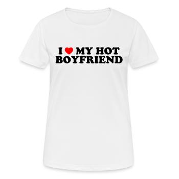 J’aime mon petit ami chaud - Ich liebe meinen freund - T-shirt respirant Femme - blanc - Devant - AI Model Female 172 dark (172cm)