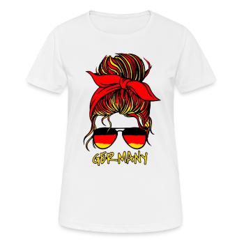 Fille allemande Fille allemande Allemagne Drapeau - T-shirt respirant Femme - blanc - Devant - AI Model Female 172 dark (172cm)