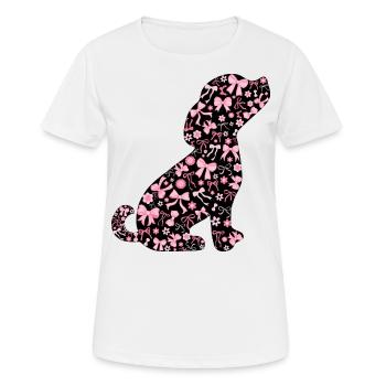 Cadeau Mignon Noeud Coquette Rose Chien - T-shirt respirant Femme - blanc - Devant - AI Model Female 172 dark (172cm)