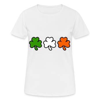 Cloverleaf Ireland Flag - Women's Breathable T-Shirt - white - Front - AI Model Female 172 dark (172cm)