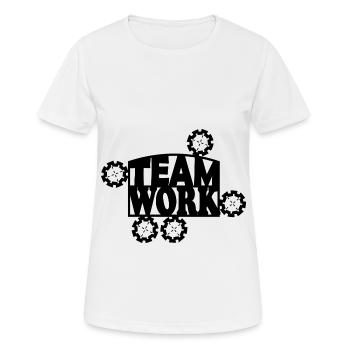 Travail d’Équipe - T-shirt respirant Femme - blanc - Devant - AI Model Female 172 dark (172cm)