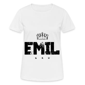 Emil - Frauen T-Shirt atmungsaktiv - Weiß - Vorne - AI Model Female 172 dark (172cm)