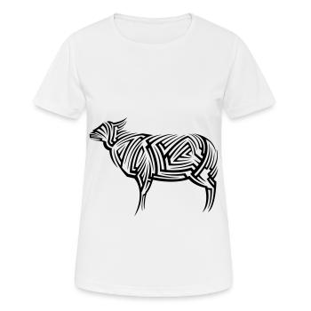 Sheep Tribal Tattoo - Women's Breathable T-Shirt - white - Front - AI Model Female 172 dark (172cm)