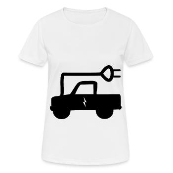 Die elektrischen Trucks - Frauen T-Shirt atmungsaktiv - Weiß - Vorne - AI Model Female 172 dark (172cm)
