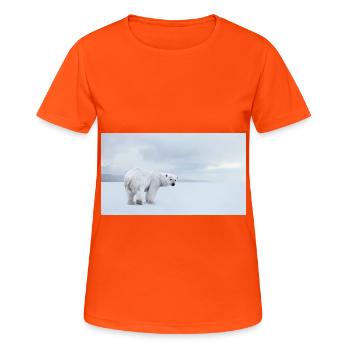 Majestätischer Eisbär in der Arktis 🐻❄️ - Frauen T-Shirt atmungsaktiv - Neonorange - Vorne - AI Model Female 172 dark (172cm)
