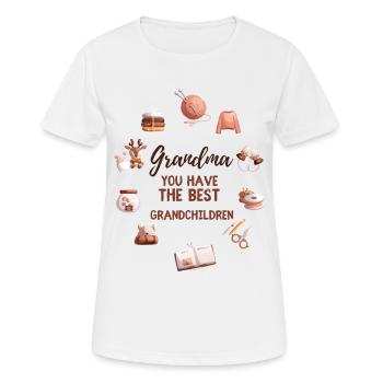 Grandma, you have the best grandchildren - Women's Breathable T-Shirt - white - Front - AI Model Female 172 dark (172cm)