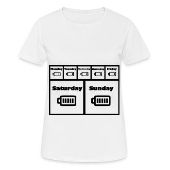 les jours de la semaine - T-shirt respirant Femme - blanc - Devant - AI Model Female 172 dark (172cm)