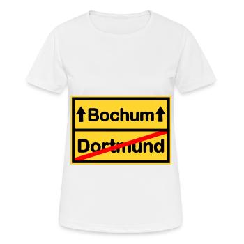 Der Bochumer im Pott - Frauen T-Shirt atmungsaktiv - Weiß - Vorne - AI Model Female 172 dark (172cm)