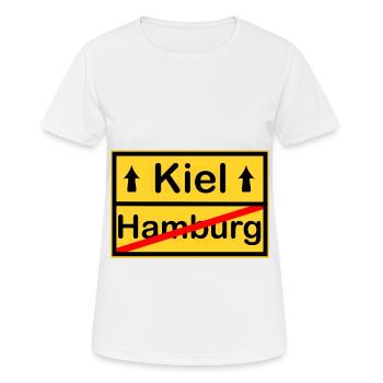 La ville de Kiel - T-shirt respirant Femme - blanc - Devant - AI Model Female 172 dark (172cm)