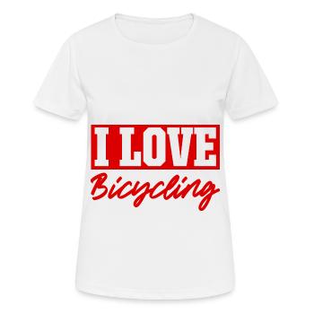 Ich Liebe Fahrradfahren - Frauen T-Shirt atmungsaktiv - Weiß - Vorne - AI Model Female 172 dark (172cm)