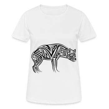 Hyena Tribal Tattoo - Women's Breathable T-Shirt - white - Front - AI Model Female 172 dark (172cm)