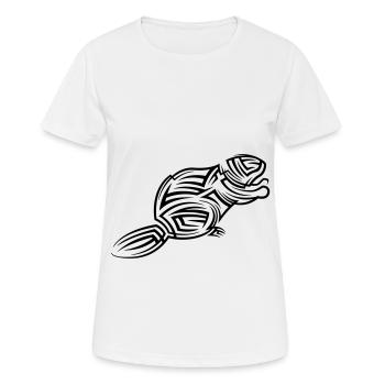 Beaver Tribal Tattoo - Women's Breathable T-Shirt - white - Front - AI Model Female 172 dark (172cm)