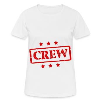 Crew - Frauen T-Shirt atmungsaktiv - Weiß - Vorne - AI Model Female 172 dark (172cm)