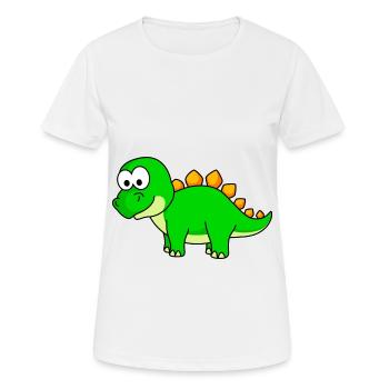 Dinosaurier stegosaurus Comic - Frauen T-Shirt atmungsaktiv - Weiß - Vorne - AI Model Female 172 dark (172cm)