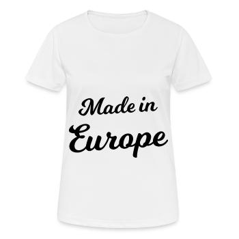 Né en Europe - T-shirt respirant Femme - blanc - Devant - AI Model Female 172 dark (172cm)