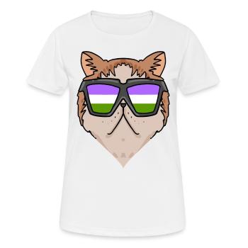 Genderqueer Lgbt Cat Exotic Shorthair Cat - Women's Breathable T-Shirt - white - Front - AI Model Female 172 dark (172cm)