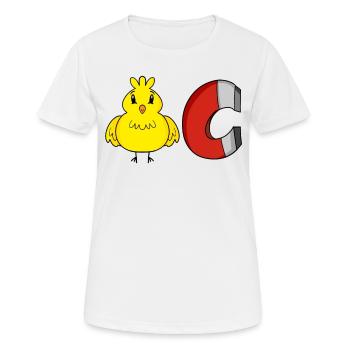 Küken Magnet - Frauen T-Shirt atmungsaktiv - Weiß - Vorne - AI Model Female 172 dark (172cm)