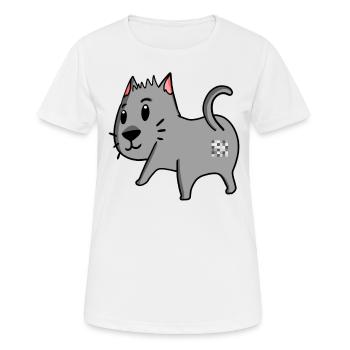 Katze Arsch - Katze Hintern - Frauen T-Shirt atmungsaktiv - Weiß - Vorne - AI Model Female 172 dark (172cm)