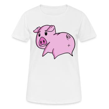 Schwein Arsch - Schwein Hintern - Frauen T-Shirt atmungsaktiv - Weiß - Vorne - AI Model Female 172 dark (172cm)