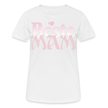 beste Mam Herz rosa - Frauen T-Shirt atmungsaktiv - Weiß - Vorne - AI Model Female 172 dark (172cm)